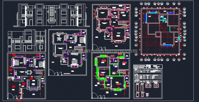 40'x50' Duplex House Design AutoCAD Architecture Details